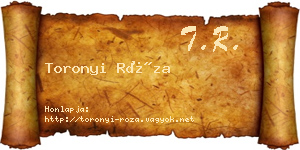 Toronyi Róza névjegykártya
